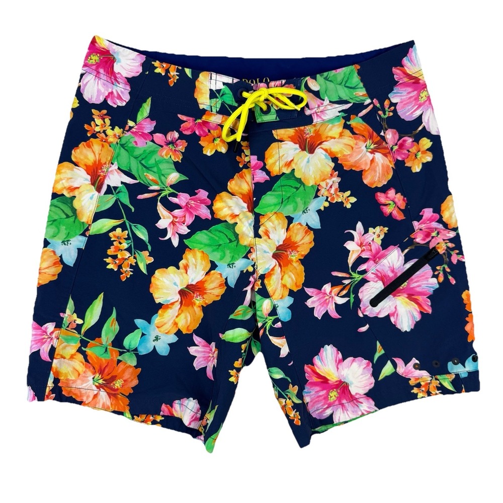 Polo Ralph Lauren Swim Trunks 34 Floral Hibiscus Board Shorts Tropical Beachwea